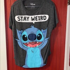 Disney Kids Charcoal and Blue Stitch Tee XXL